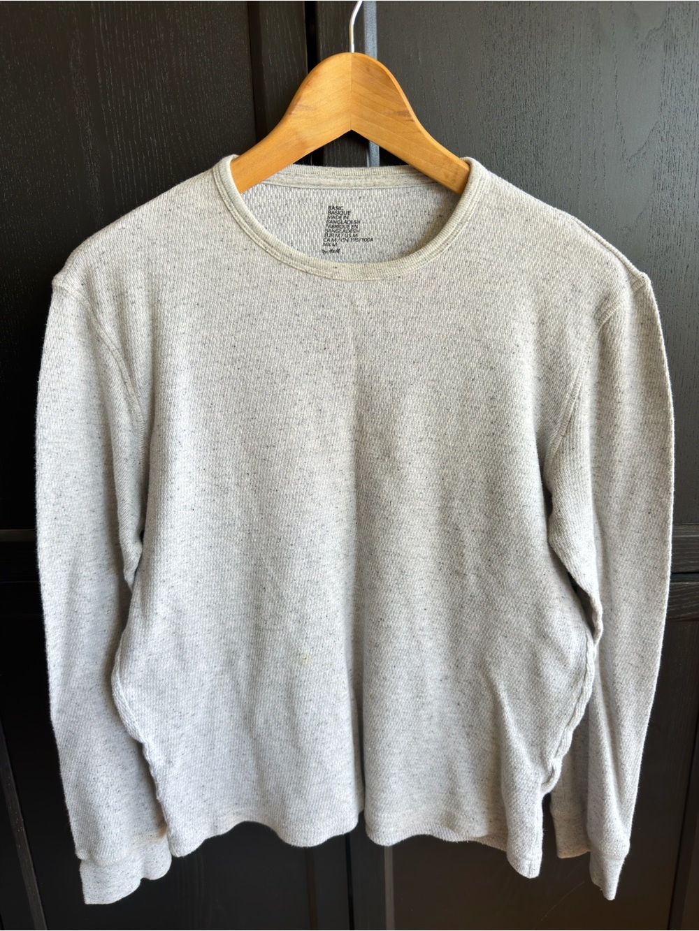 H&M Gray Waffle Knit Long Sleeve Top